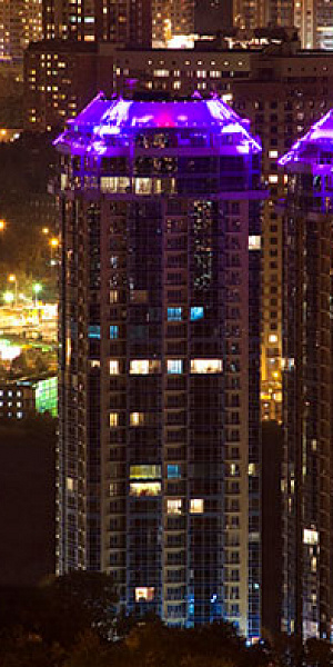 Архитектурно-художественная подсветка жилого комплекса «Кутузовская Ривьера»